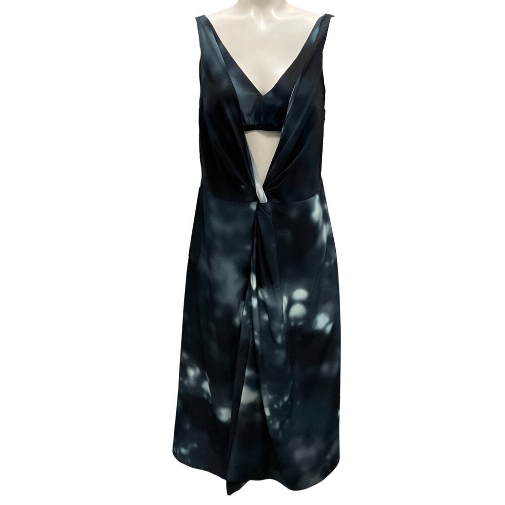 Deveaux New York Steel Renada Twist-Front Midi Dress